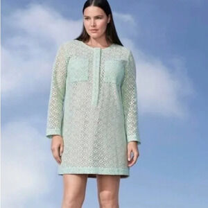 Victoria Beckham for target mint green lace long sleeve mini dress size XL